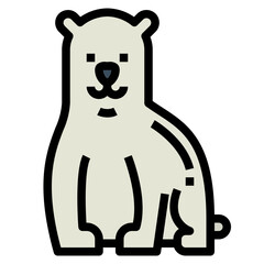 polar bear filled outline icon style
