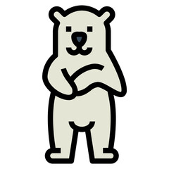 polar bear filled outline icon style