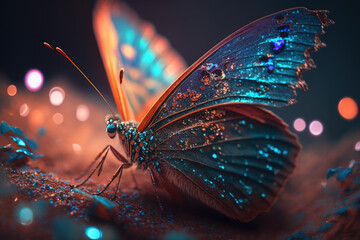 Fototapeta na wymiar Magical Butterfly, Illustration, Generative AI
