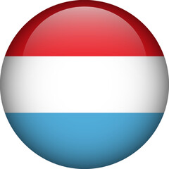 Luxembourg flag button. Emblem of Luxembourg. Vector flag, symbol. Colors and proportion correctly.