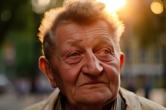 Close-up portrait of an elderly man