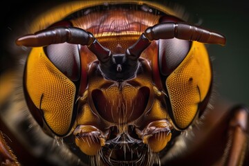 Close up image of an Asian Giant Hornet or Murder Hornet