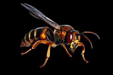 Asian Giant Hornet or Murder Hornet Flying