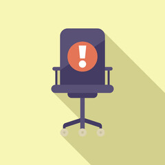 Chair work seat icon flat vector. Rush job. Computer time