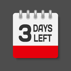 Countdown daily page calendar icon - 3 days left