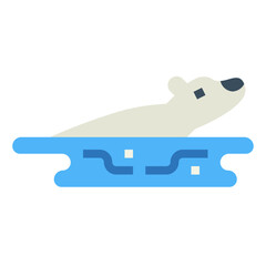 polar bear flat icon style