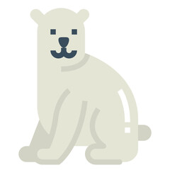 Obraz premium polar bear flat icon style