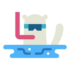 polar bear flat icon style
