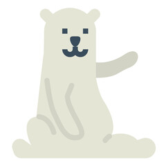 polar bear flat icon style