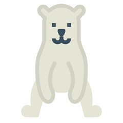 polar bear flat icon style