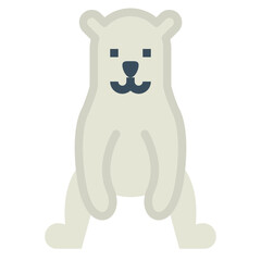 polar bear flat icon style