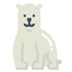 polar bear flat icon style