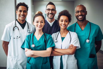 Happiness radiates from the doctors in the hospital. generative ai