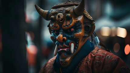 Fototapeta na wymiar realistic japanese demon