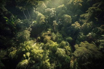 Fototapeta na wymiar tropical forest created with Generative AI technology