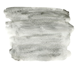 Pale delicate gray gradient color watercolor square stain. Light brush strokes grey color texture illustration for textured decoration, background, stamp