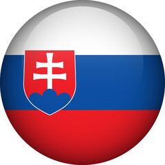 Fototapeta premium Slovakia flag button. Emblem of Slovakia. Vector flag, symbol. Colors and proportion correctly.