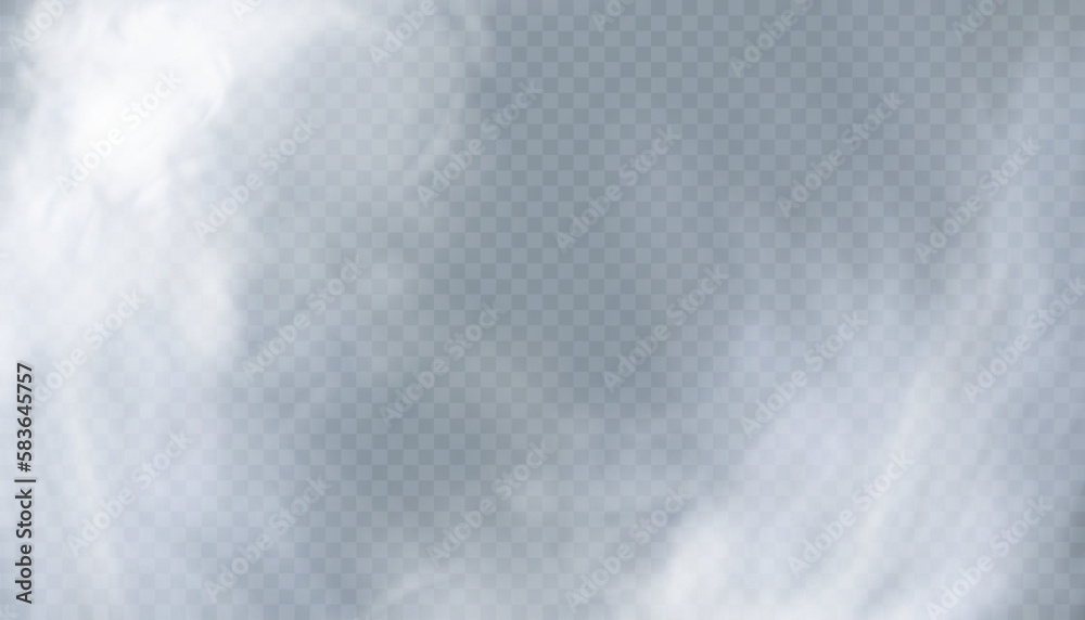 Aufkleber translucent smoke isolated on a transparent background. steam effect special effect. vector texture 