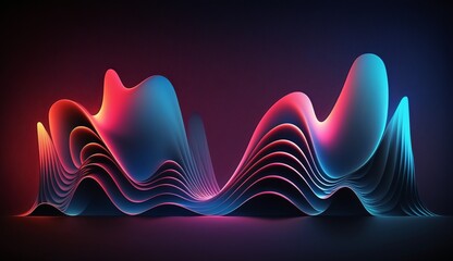 Vibrant Rush: Pink and Blue Abstract Waves - AI Generated
