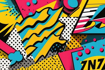 illustration, pop art, retro background ai generative