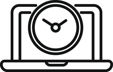 Job time icon outline vector. Office work. Service late