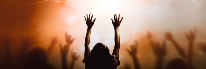Worship concept: worship and praise God. Generative AI