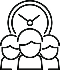 Work group icon outline vector. Rush job. Office time