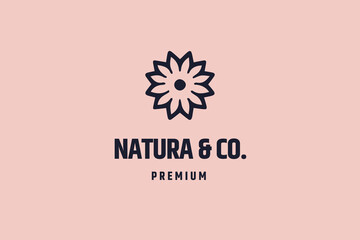 floral logo, abstract flower design