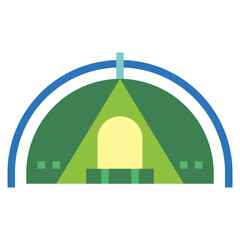 tent flat icon style
