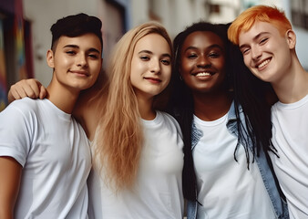 Fototapeta premium LGBT Nonbinary Friends Group