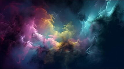 Obraz na płótnie Canvas Colorful space galaxy cloud nebula. Stary night cosmos. Universe science astronomy Generative AI