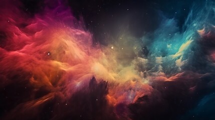 Fototapeta na wymiar Colorful space galaxy cloud nebula. Stary night cosmos. Universe science astronomy Generative AI