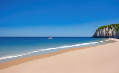 Fototapeta na wymiar Empty beach, water and sand background