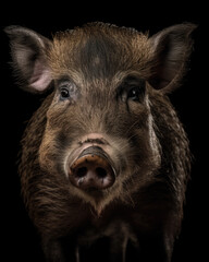 Fototapeta na wymiar Closeup Illustration of A of A Wild Boar