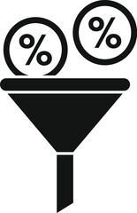 Business funnel icon simple vector. Digital research. Study data