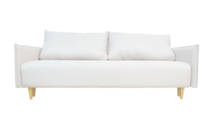 White couch isolated png with transparency