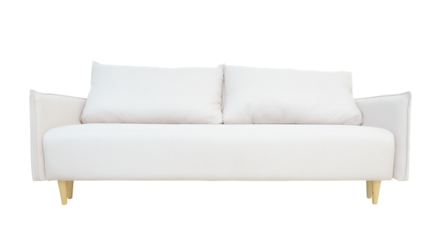 White couch isolated png with transparency