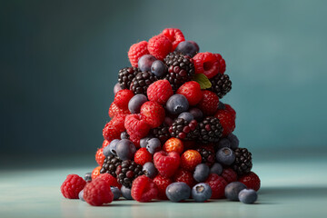 tasty and juicy berries, isolated, created with generative ai