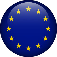 Europa flag button. Emblem of European Union. Vector flag, symbol. Colors and proportion correctly.