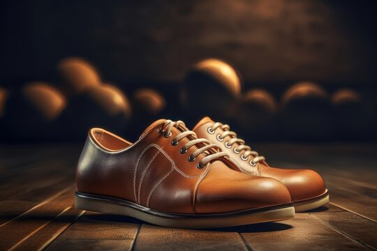 Bowling shoes creative illustration. AI generated