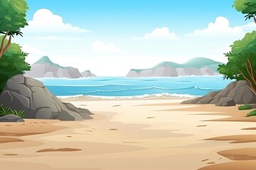 Naklejka premium Vector beach illustration 