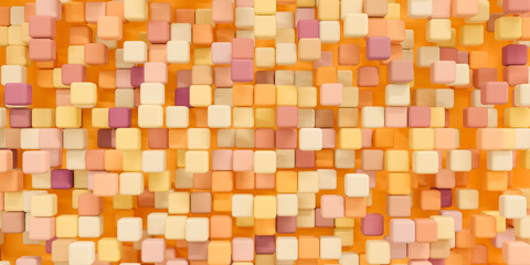 Colorful abstract geometric 3d background with cubes elements and colors for your design. 3d rendering illustration