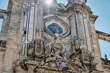 Naklejka premium details of the Cathedral of San Salvador in Jerez de la Frontera, Andalusia Spain.