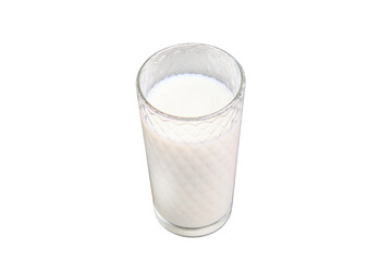 Almond milk, isolated on a white background. Cup of milk almonds