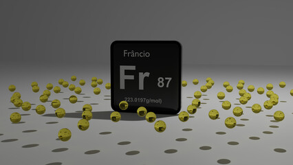 Graphic representation of the francium atom.