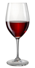 Red wine goblet glass isolated