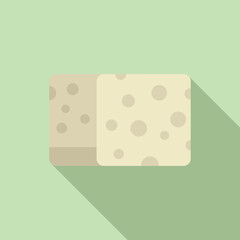 Farm cheese icon flat vector. Protein food. Health balance