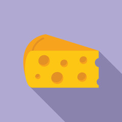 Cheese icon flat vector. Food protein. Meal energy