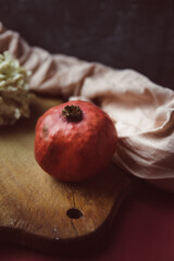 pomegranate on wooden table
