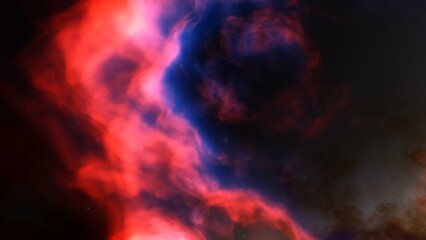 red-violet nebula in outer space, horsehead nebula, unusual colorful nebula in a distant galaxy, red nebula 3d render
